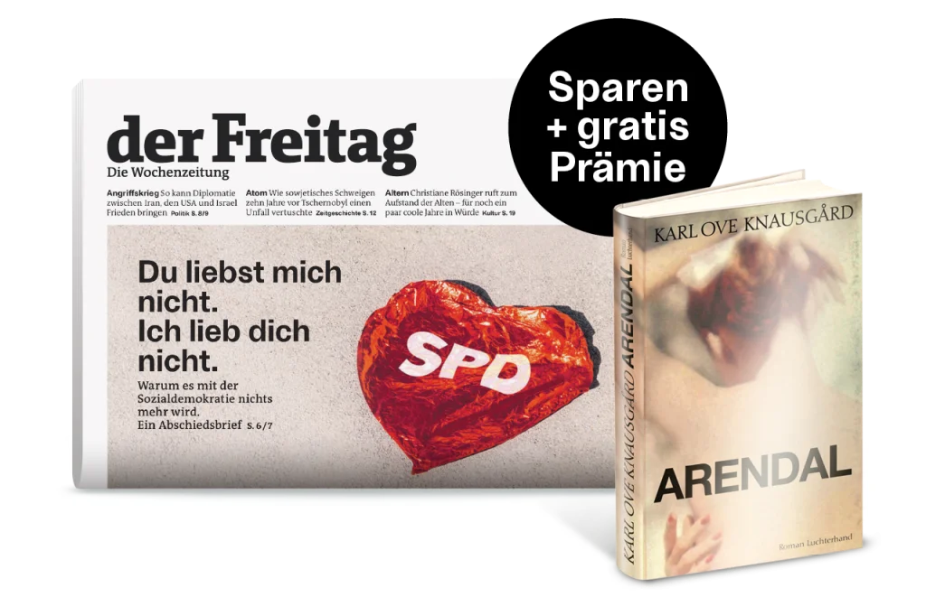 der Freitag Printabo mit Buchpr&auml;mie Karl Ove Knausg&aring;rd