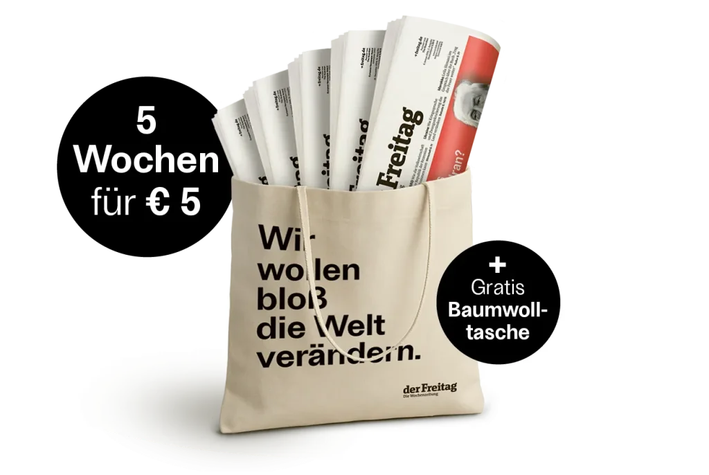 der Freitag im Print-Abo mit Tasche als Pr&auml;mie