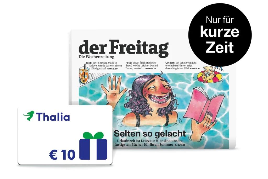 der Freitag Print-Cover mit Abopr&auml;mie Thalia Gutschein &euro; 10