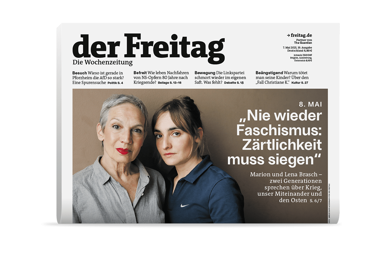 Zeitungscover KW19 der Wochenzeitung „der Freitag“ – Jetzt Print-Abo abschließen und kritischen Journalismus genießen.