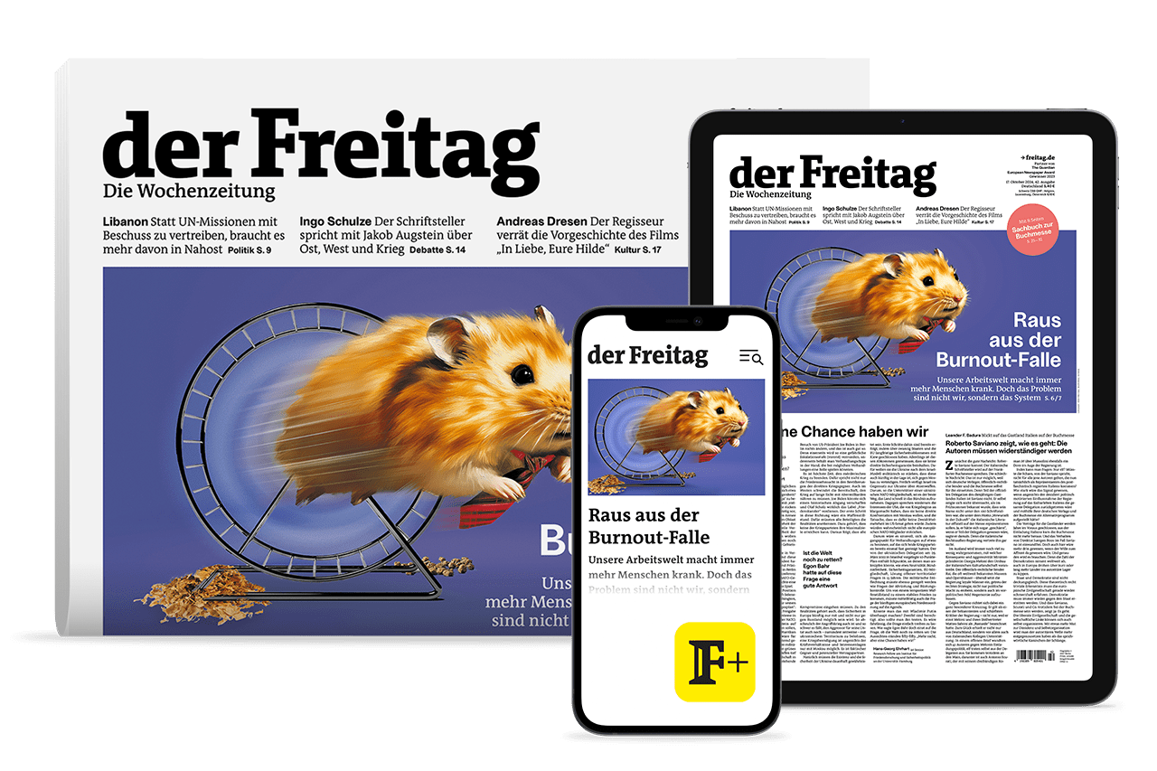 Entdecken Sie die aktuelle Ausgabe von „der Freitag - die Wochenzeitung“ als Kombi-Abo: aktuelles Titelthema „Raus aus der Burnout-Falle“