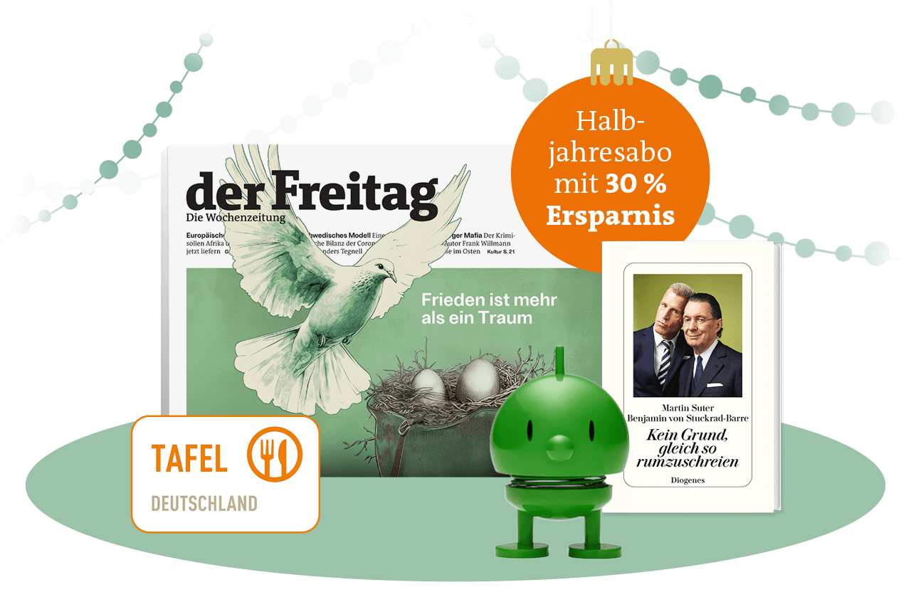 der Freitag für 6 Monate lesen mit 30% Ersparnis sowie einer sinnvollen Prämie für Sie selbst