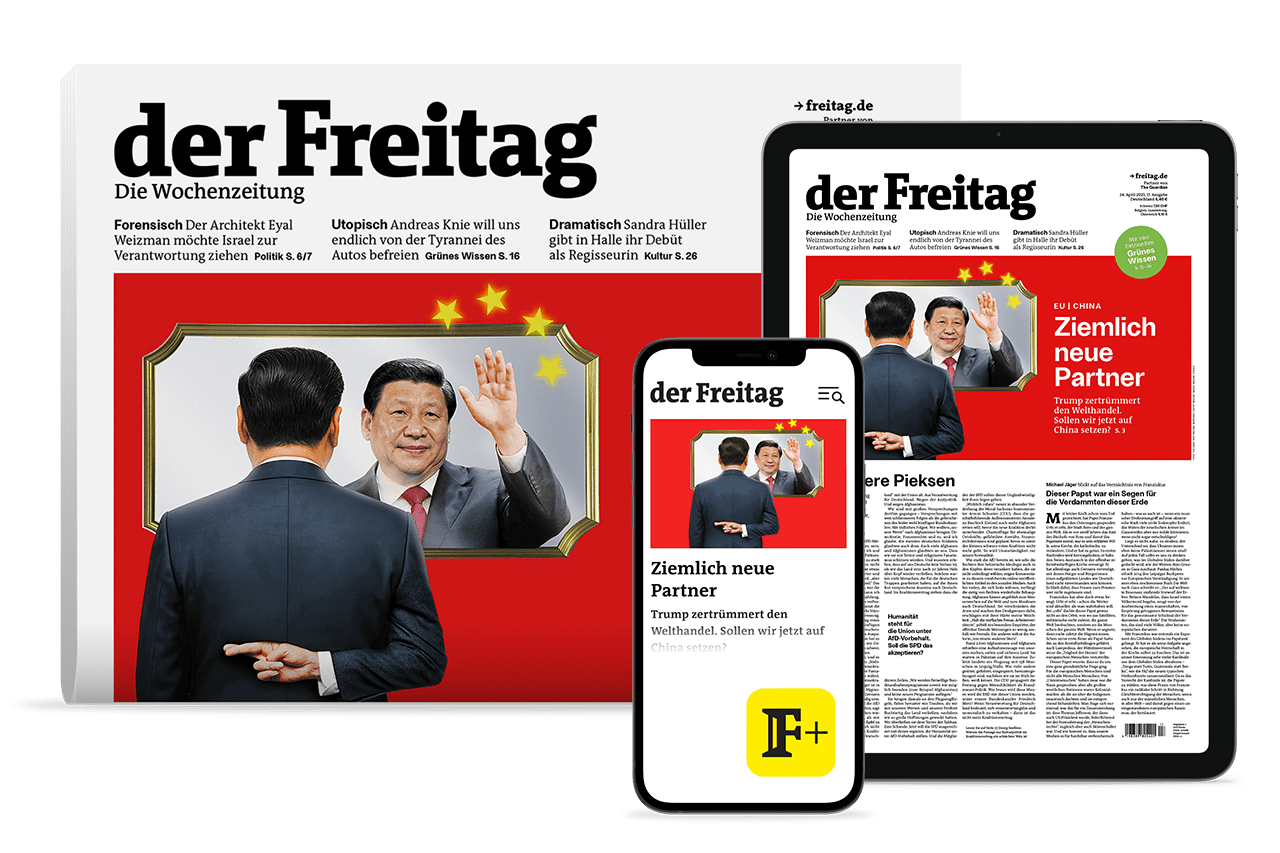 Kombi-Abo der Wochenzeitung der Freitag: Ausgabe KW15 auf Papier, Tablet und Smartphone – Journalismus mit Haltung, wo immer Sie wollen.