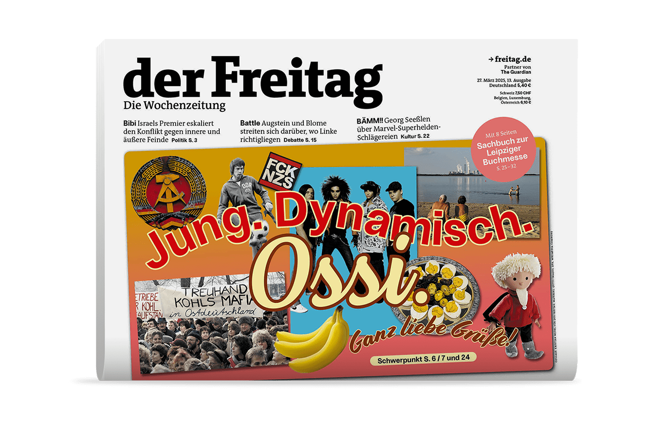 Zeitungscover KW13 der Wochenzeitung „der Freitag“ – Jetzt Print-Abo abschließen und kritischen Journalismus genießen.
